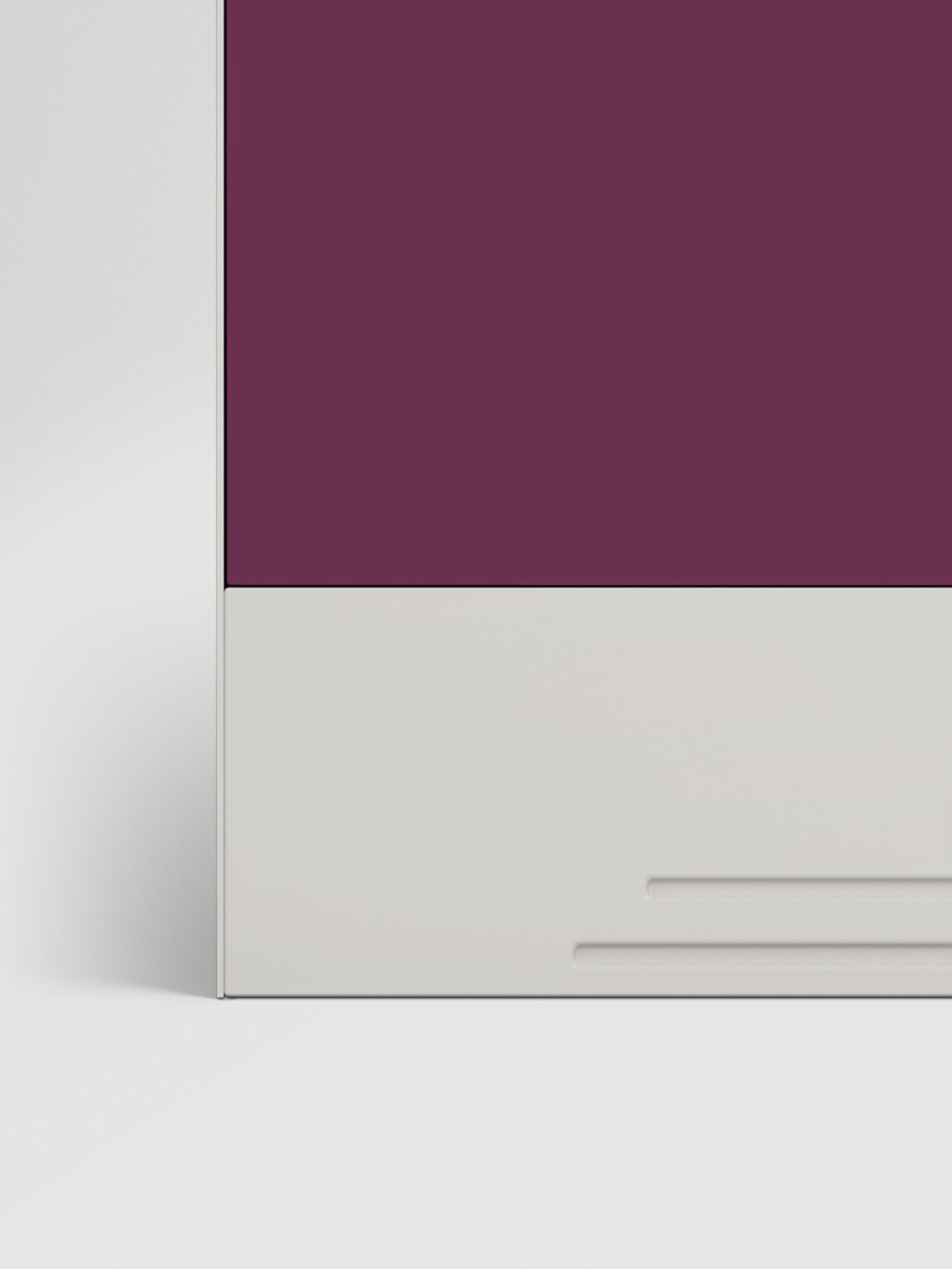 Godrej Interio Slimline 3-Door Steel Almirah, Purple (1-Year Warranty, 1 Locker, 2 Drawers,OHU)