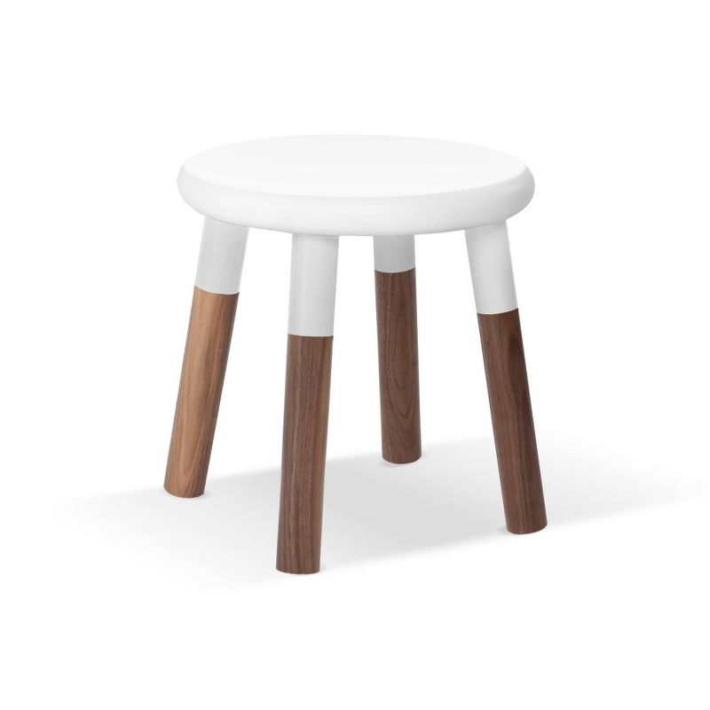 Set of 2 Peewee Wood Veneer Kids' Chairs Solid Walnut/White - Nico & Yeye
