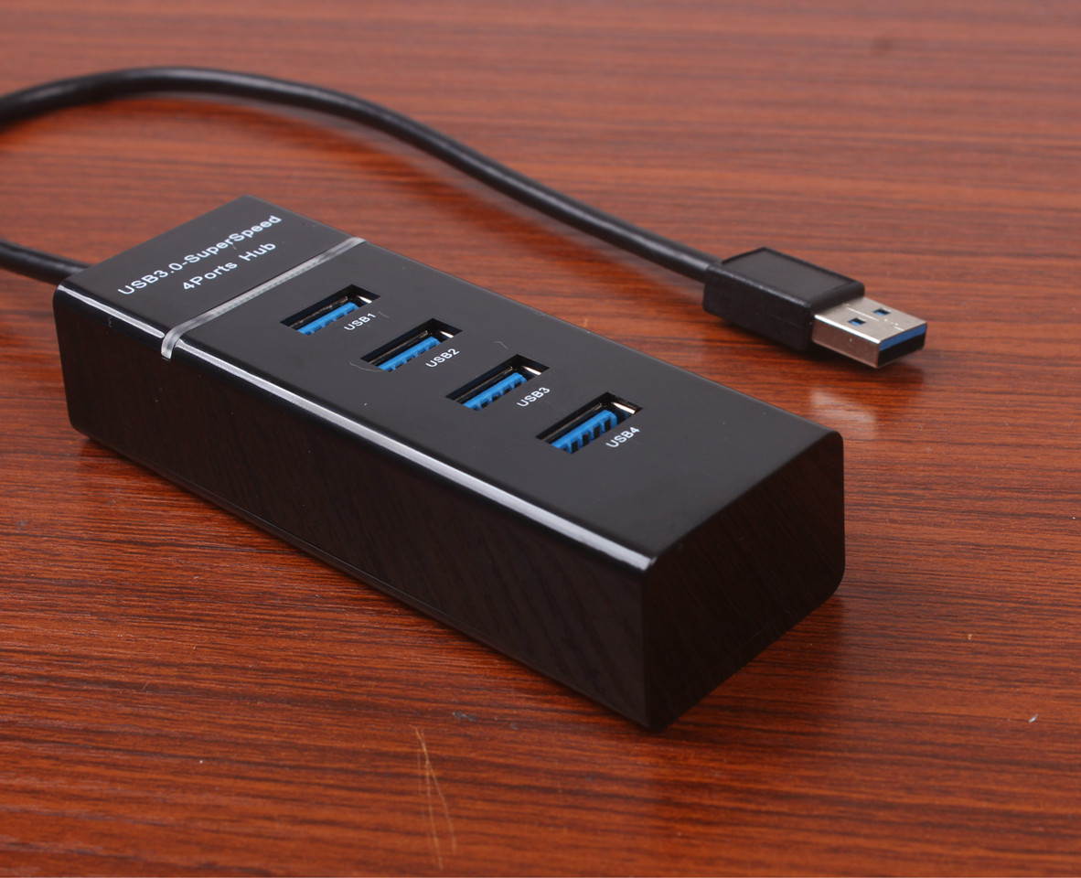 USB 3.0 Hub, Portable SuperSpeed 4 Port USB 3.0 Hub with Built-in Cable , USB Extension Multi-function USB Dock Hot Swapping Support for  Mac, PC, USB Flash Drives and Other Devices