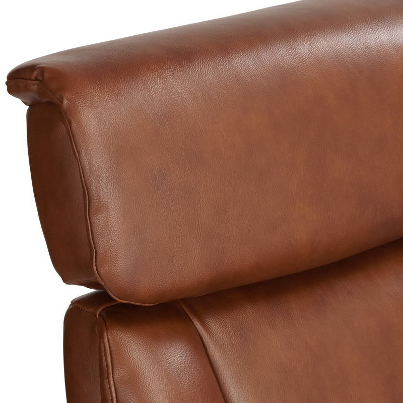 BenchMaster Augusta Brown Faux Leather 4-Way Modern Recliner Chair