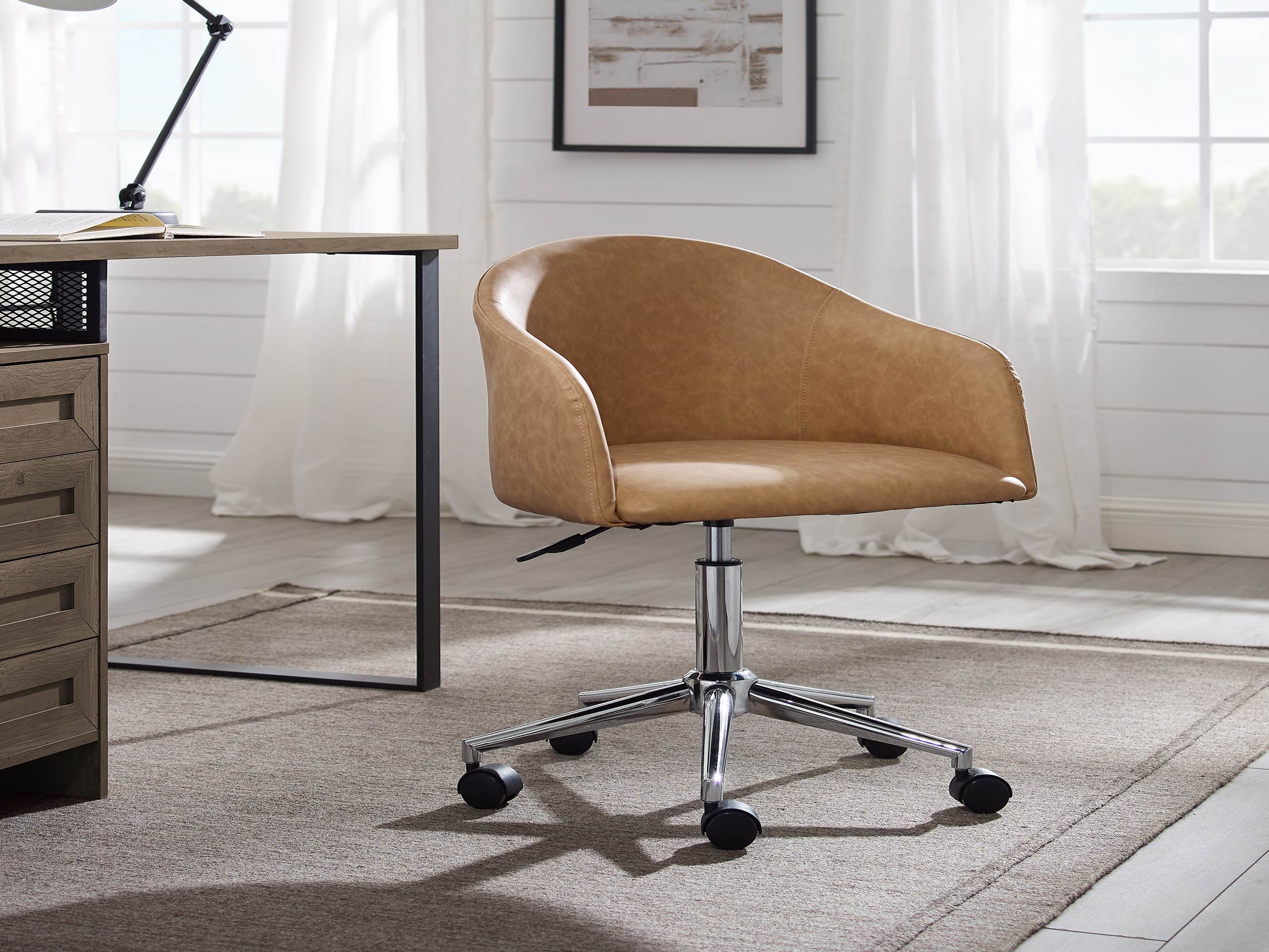 Art Leon Modern Adjustable Height Computer Desk Chair With Swivel Base For Home  Office
