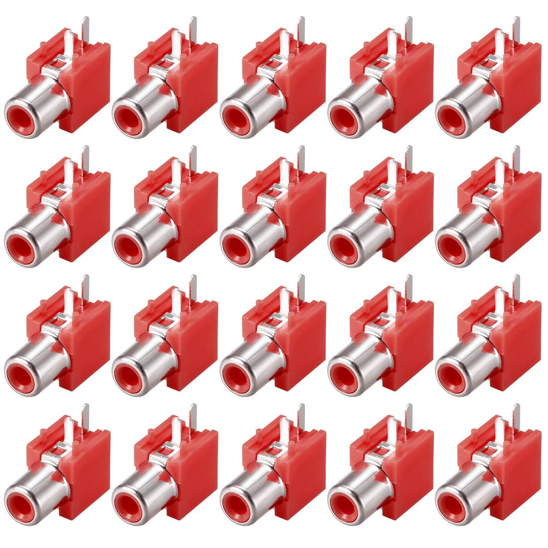 PCB Panel Mount Single RCA Socket Female Jack Audio Video AV Connector Red 20Pcs