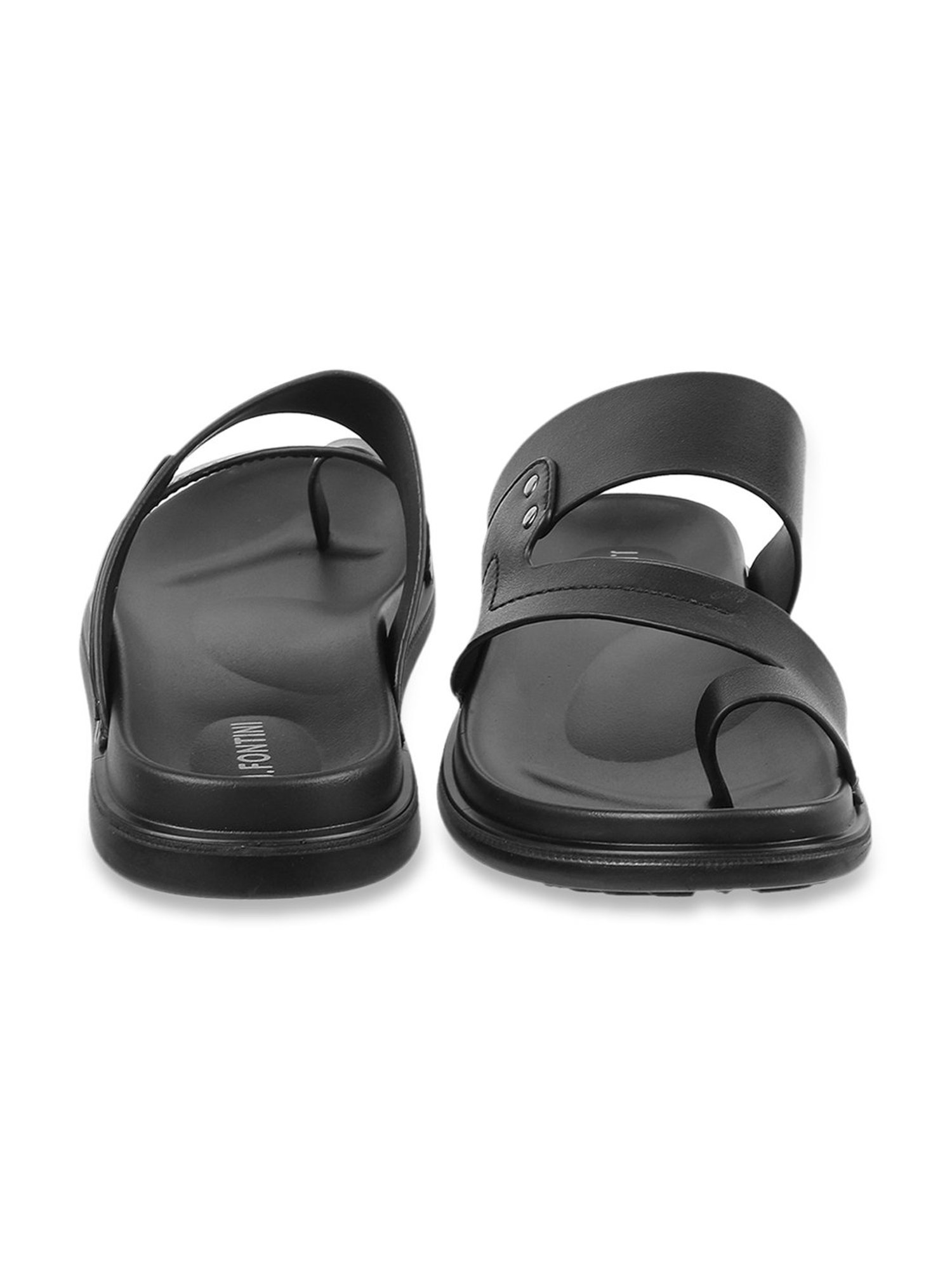 J. Fontini by Mochi Men's Black Toe Ring Sandals