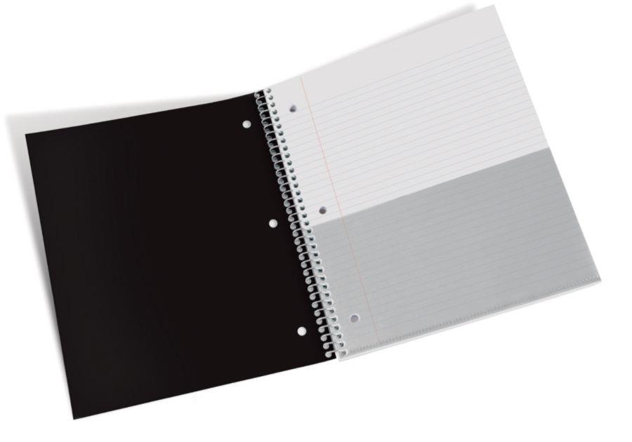 Office Depot&reg; Brand Stellar Poly Notebook, 8" x 11", 1 Subject, College Ruled, 200 Pages (100 Sheets), Black