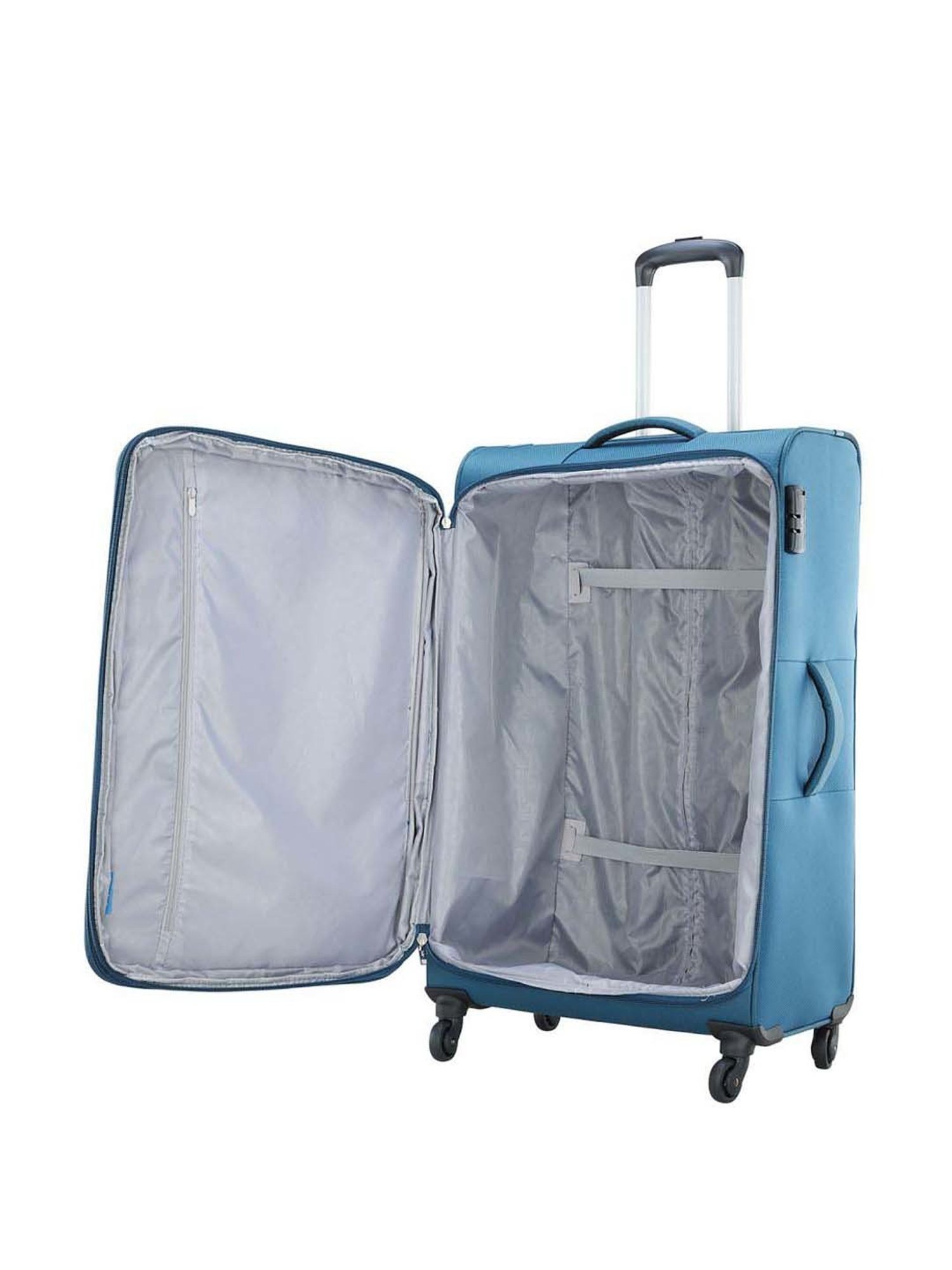 Skybags Converge Plus Sec Blue Color Block Soft Large Trolley Bag - 47.8 cm