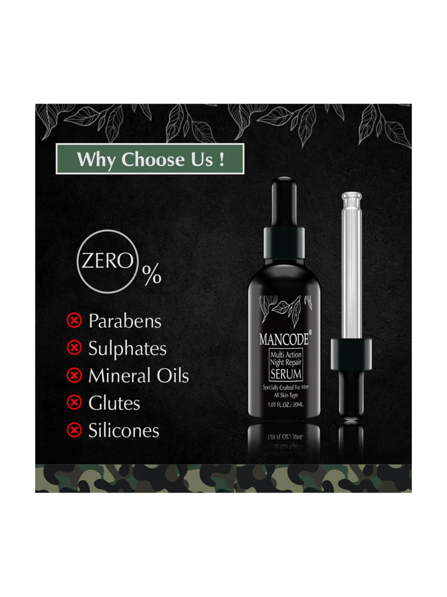 Mancode Multi Action Night Repair Serum - 30 ml