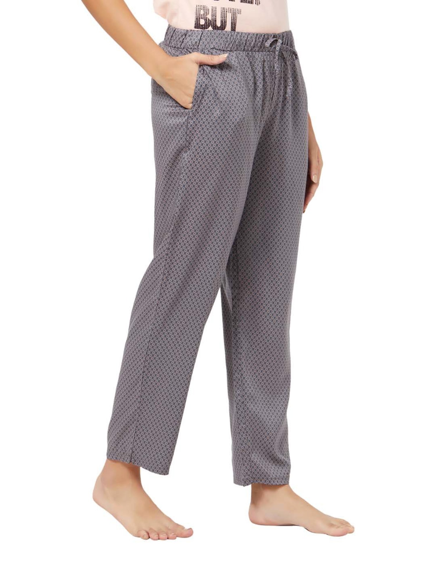 Soie Grey Printed Pyjamas