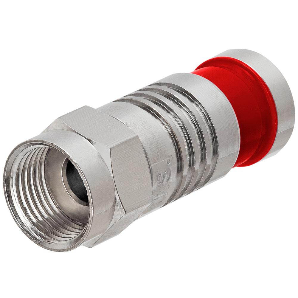 F Type RG59 Compression Connector Nickel Plated 10 Pack