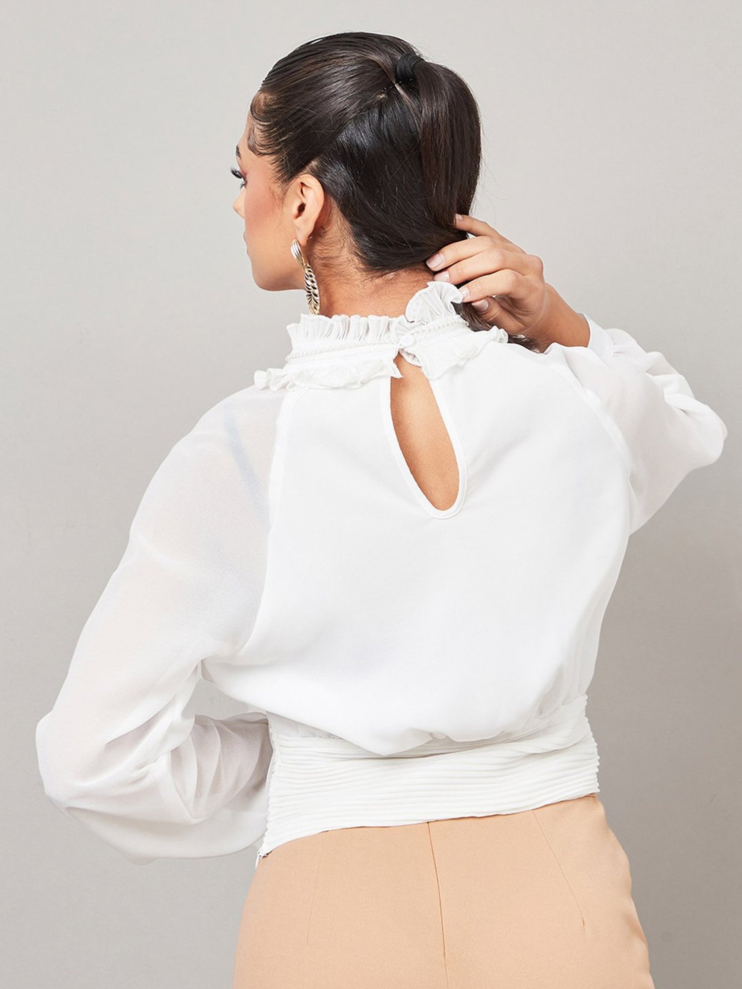 Styli White Regular Fit Top