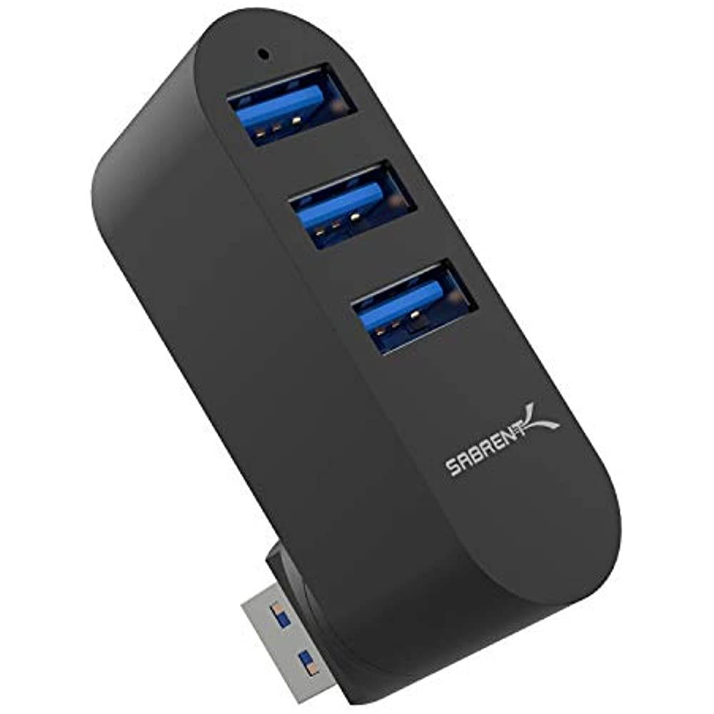 Sabrent Premium 4 Port Aluminum Mini USB 2.0 Hub [90&deg;/180&deg; Degree Rotatable] (HB-UMMC)
