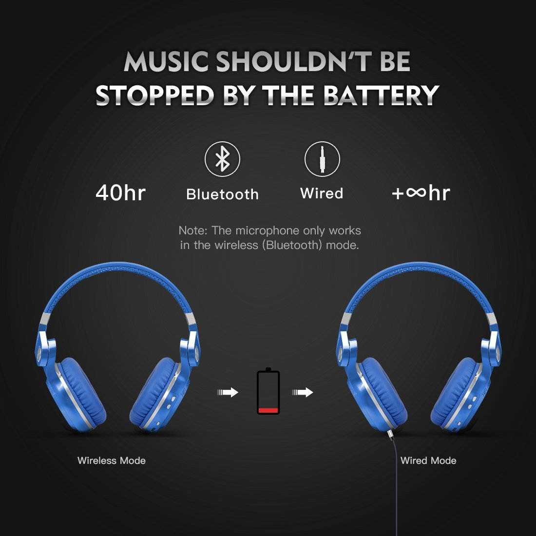 Bluedio T2s Turbine Bluetooth Wireless Stereo Headphones with Microphone 57mm Drivers Rotary Folding(Red)