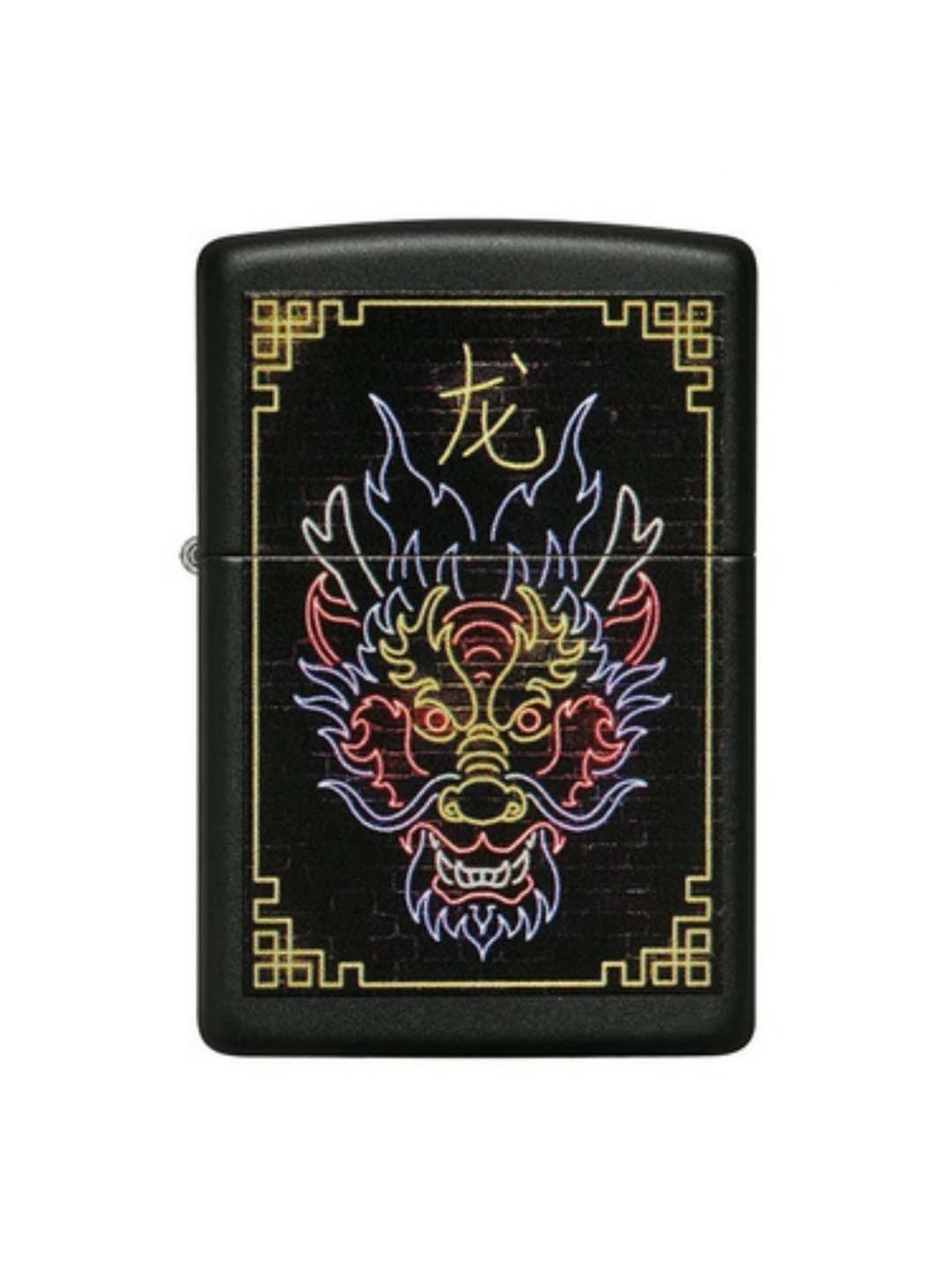 Zippo Dark Grey & Red Spade Design Brass Pocket Lighter