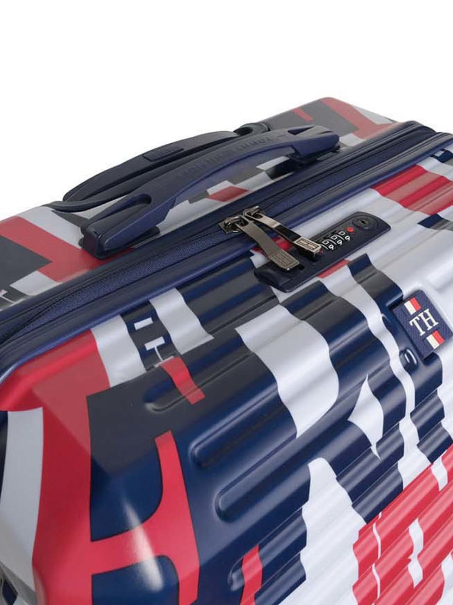 Tommy Hilfiger Red, Navy & White Colorado Spring Hard Case Printed Large Checked Luggage