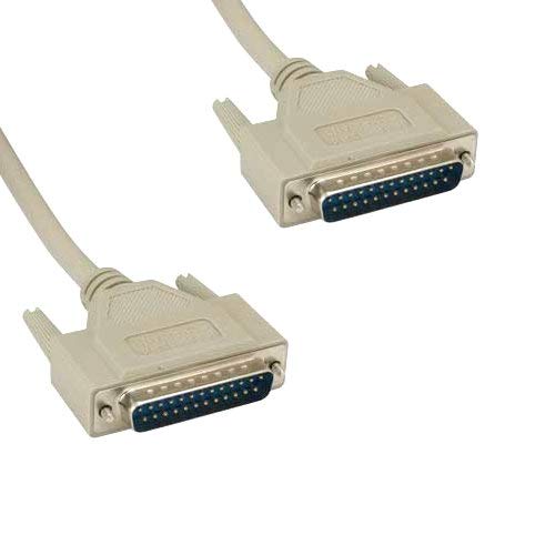 KENTEK 6 Feet FT IEEE-1284 DB25 Parallel Printer Data Cable Cord 28 AWG Bi-Directional 25 Pin Molded Male to Male M/M 18PR Port for LPT Printer Scanner PC Mac Linux Modem