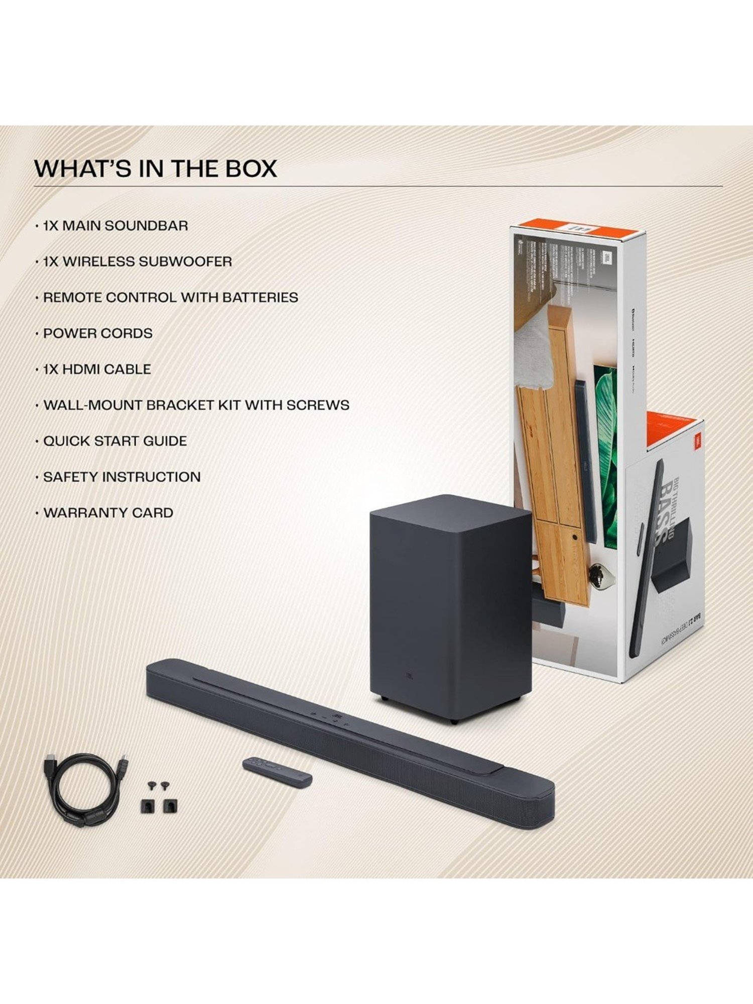 JBL Bar 2.1 Deep Bass Soundbar with Wireless Subwoofer (Black)