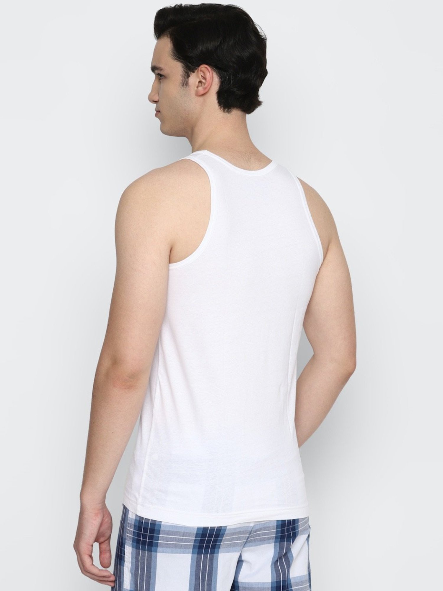 Peter England White Cotton Regular Fit Vest