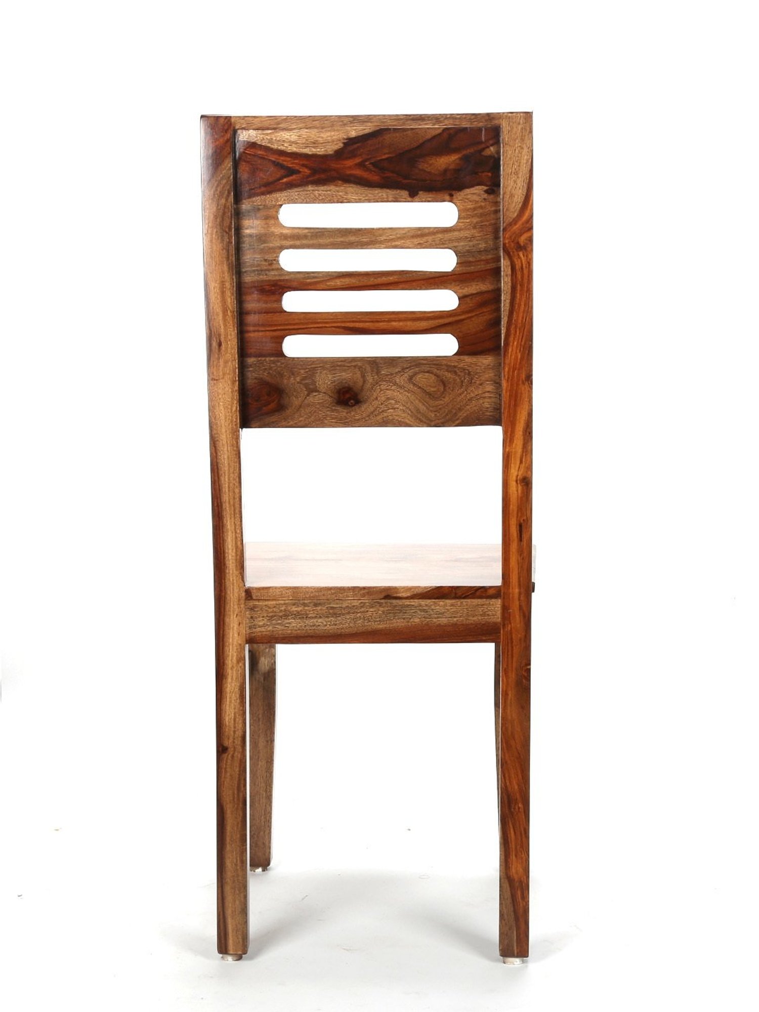 Ikiriya Oliver Solid Brown Wood Dining Chair Teak Finish