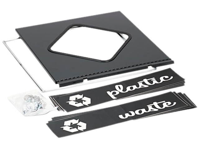 Safco 2989BL Public Square Recycling Containers Lids, 15 1/4 x 15 1/4 x 2, Black