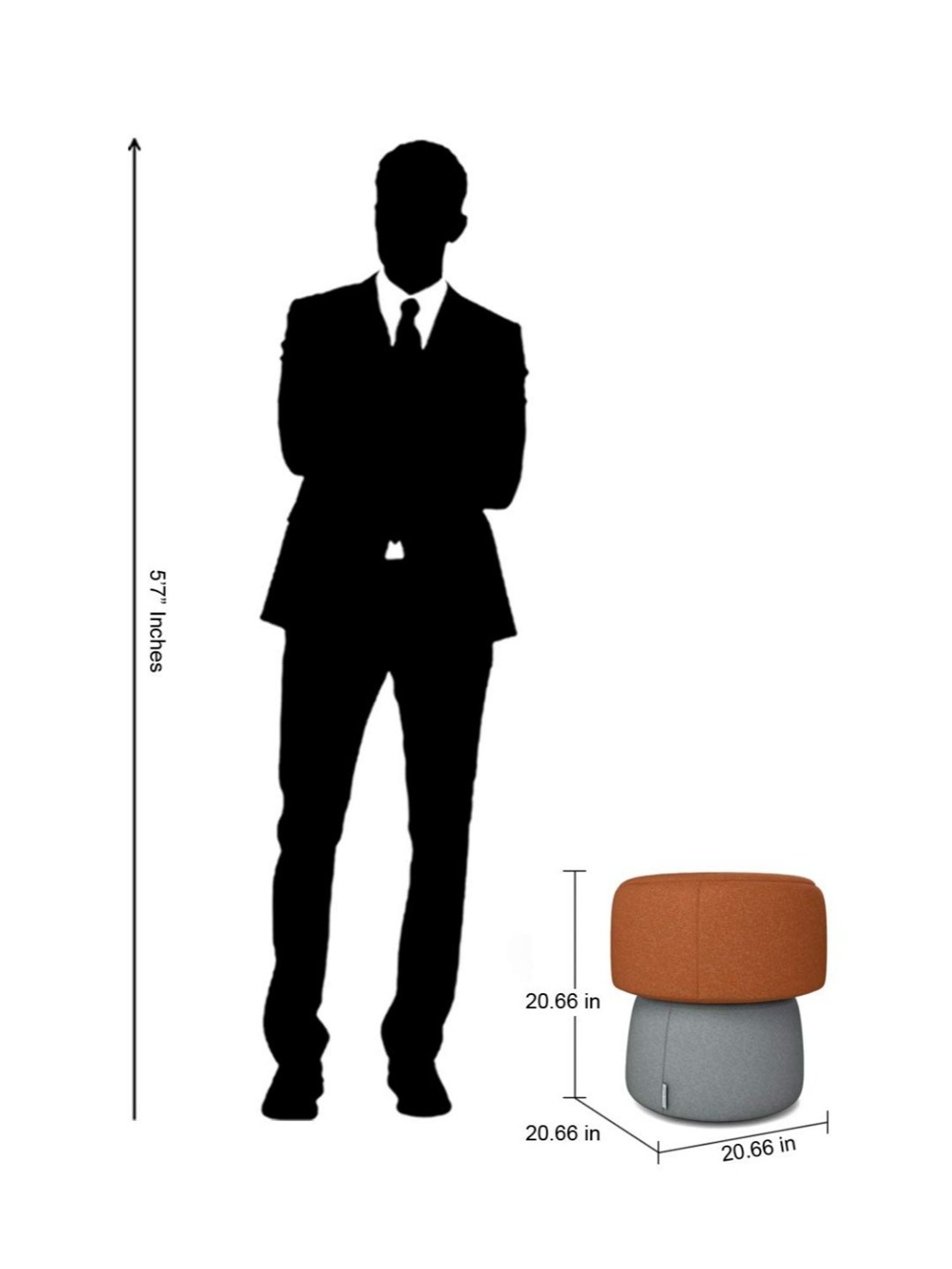 Godrej Interio Toggle Flame Brown Plywood Pouf (1 Year Warranty)