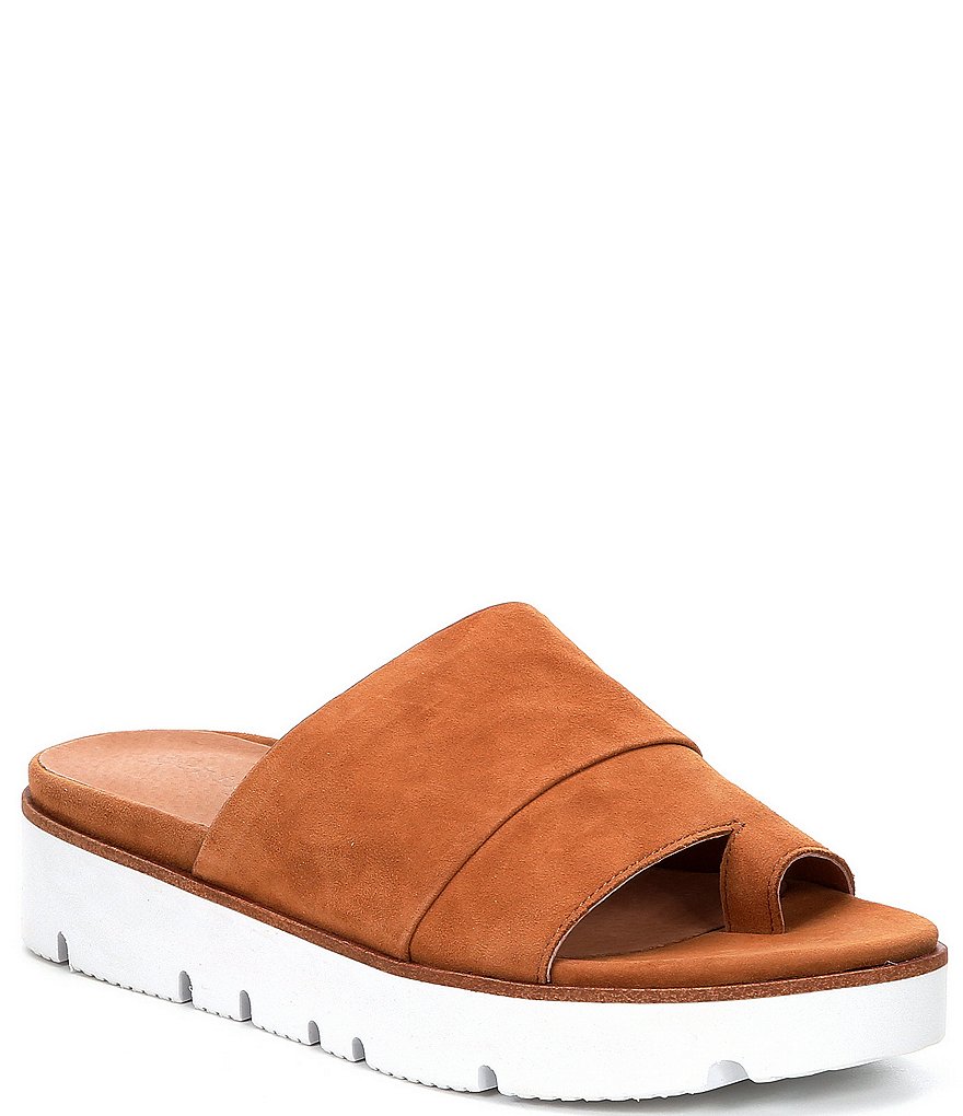 Gentle Souls Lavern Suede Toe Thong Platform Sandals