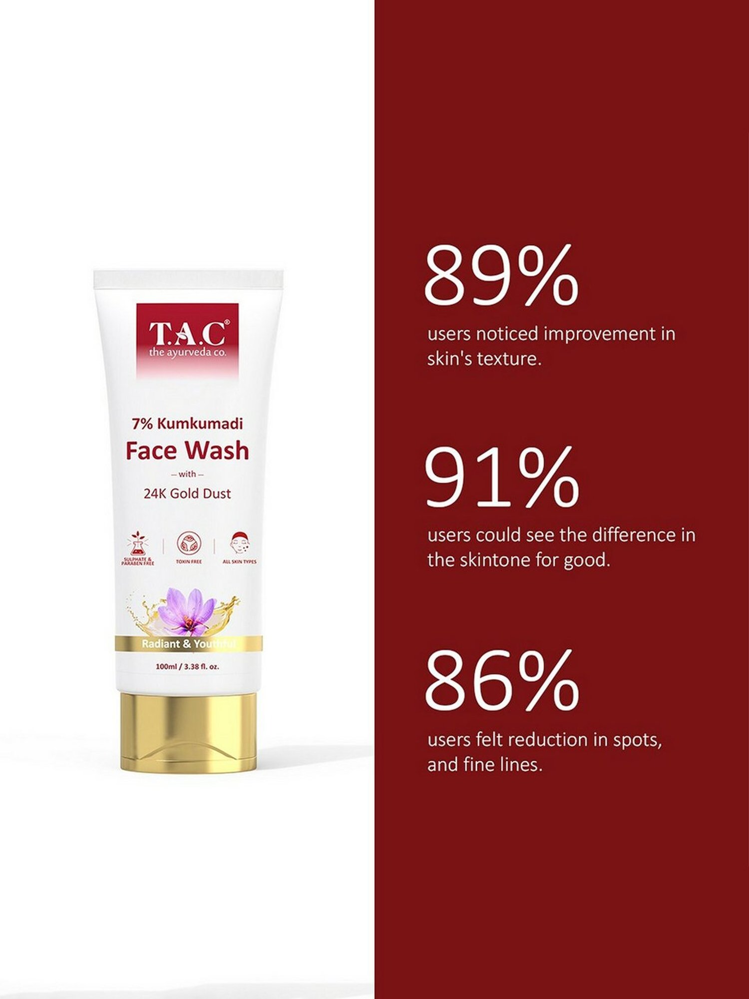 TAC - The Ayurveda Co. Kumkumadi Face Wash - 100 ml
