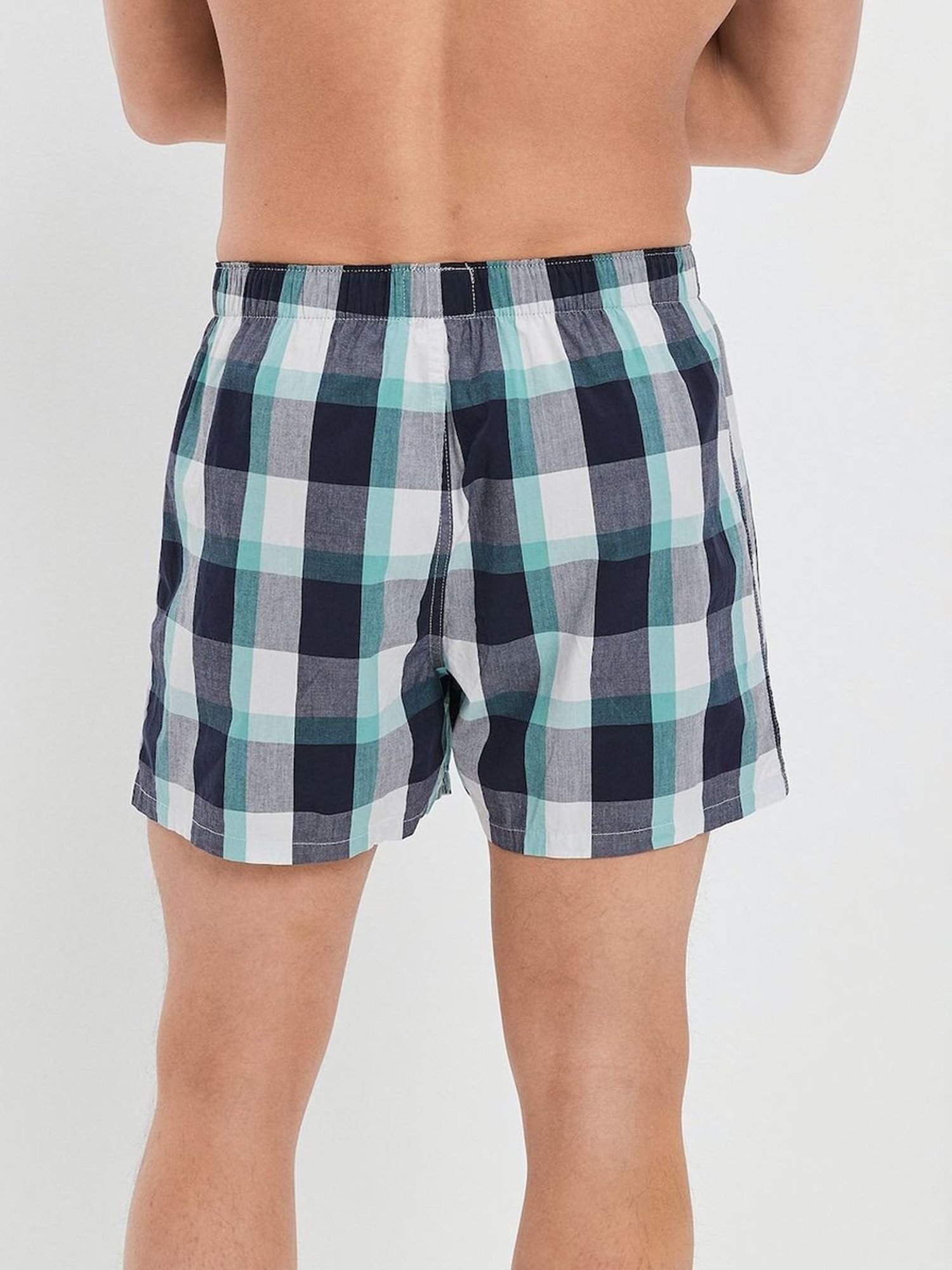 American Eagle Blue Cotton Regular Fit Checks Boxers