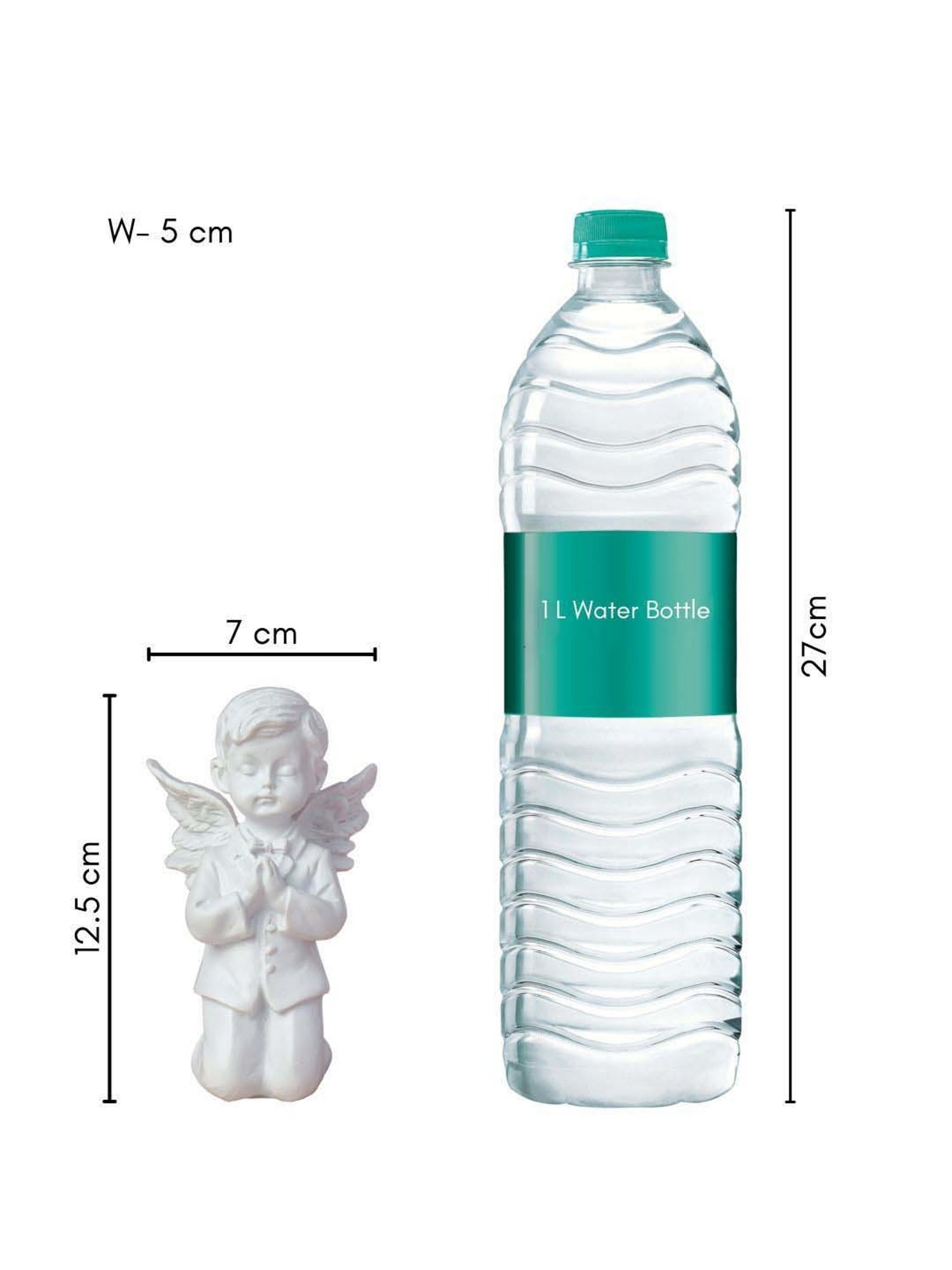 Nestasia White Praying boy on both knees Angel Statue with Wings for Home Decoration (4.92 Inch)