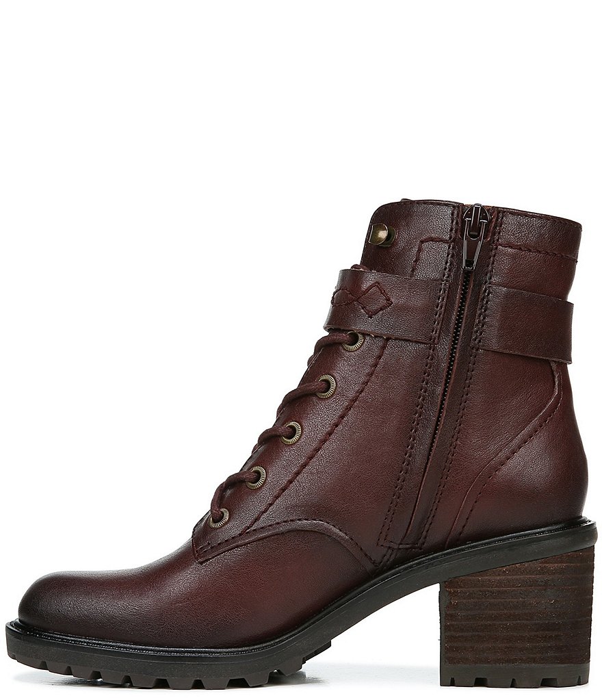 Zodiac Gemma Leather Buckle Strap Detail Lug Sole Block Heel Combat Booties