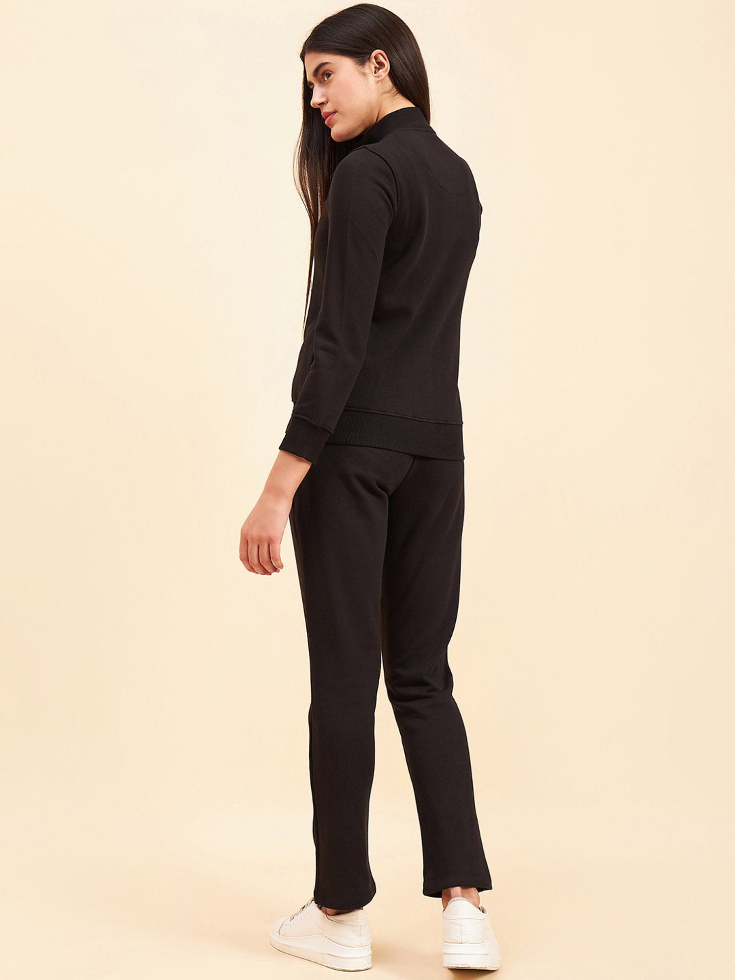 Sweet Dreams Black Front-Open Sweatshirt With Pants