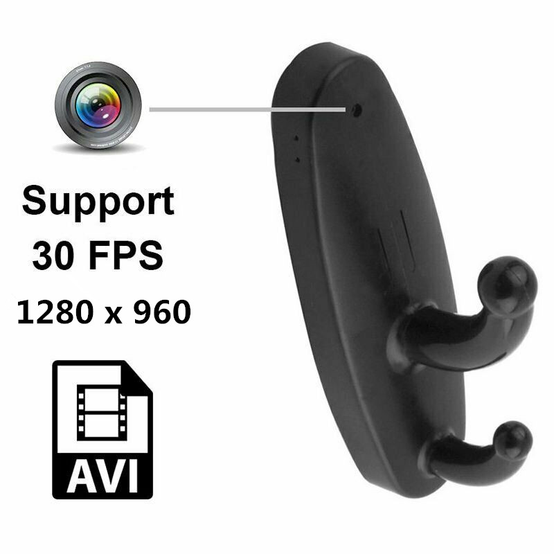 Mini Hidden Spy Camera HD 1080P Wall Mounted Hidden Camera Clothes Hook Coat Hanger Nanny Cam Surveillance Home Security Camera Housekeeper