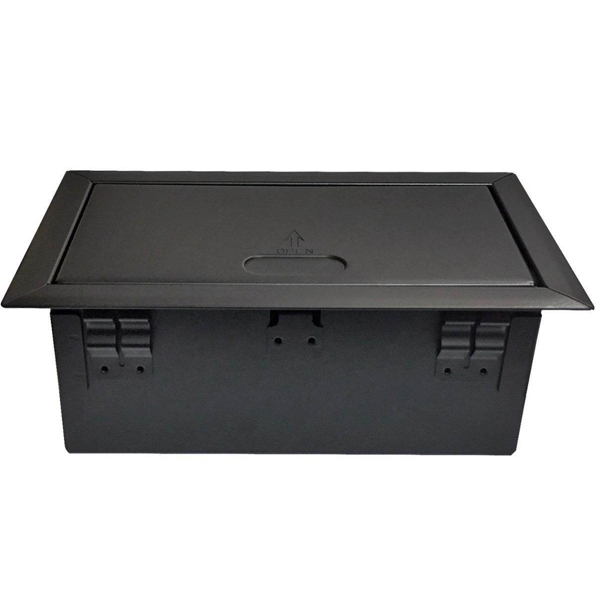 Hidden Pop Up Power and Data Center - 2 AC Outlets, 2 USB, 2 RJ45 (Black)