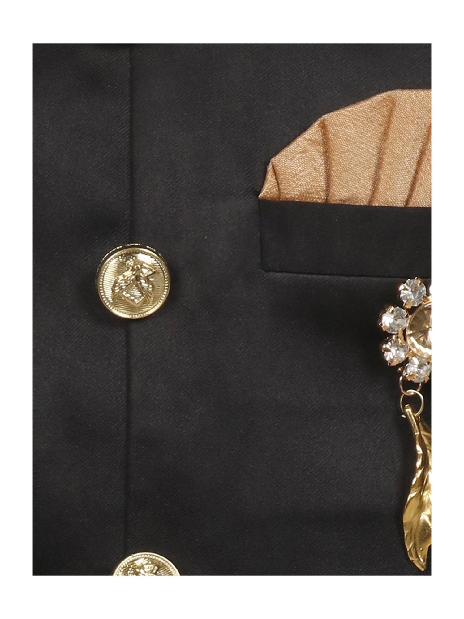 SG Yuvraj Kids Black & Brown Solid Sherwani with Pyjama