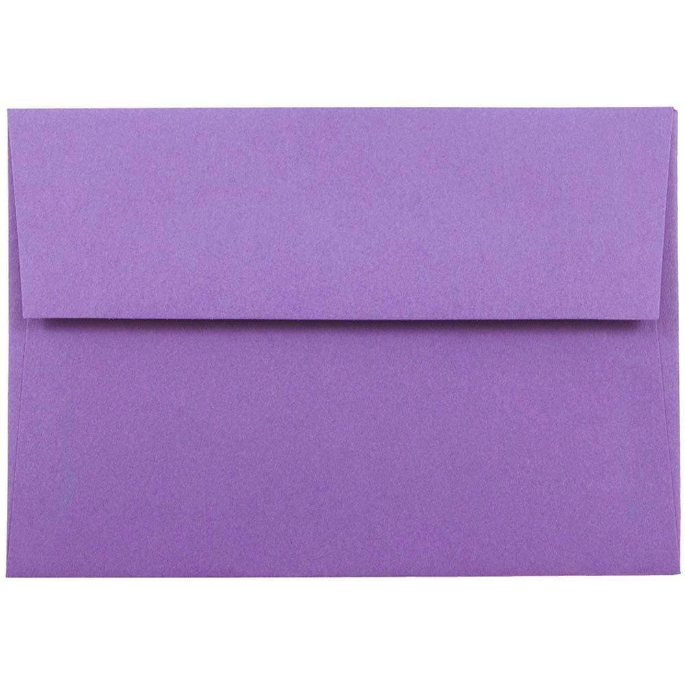 JAM PAPER 4Bar A1 Colored Invitation Envelopes - 3 5/8 x 5 1/8 - Violet Purple Recycled - Bulk 250/Box