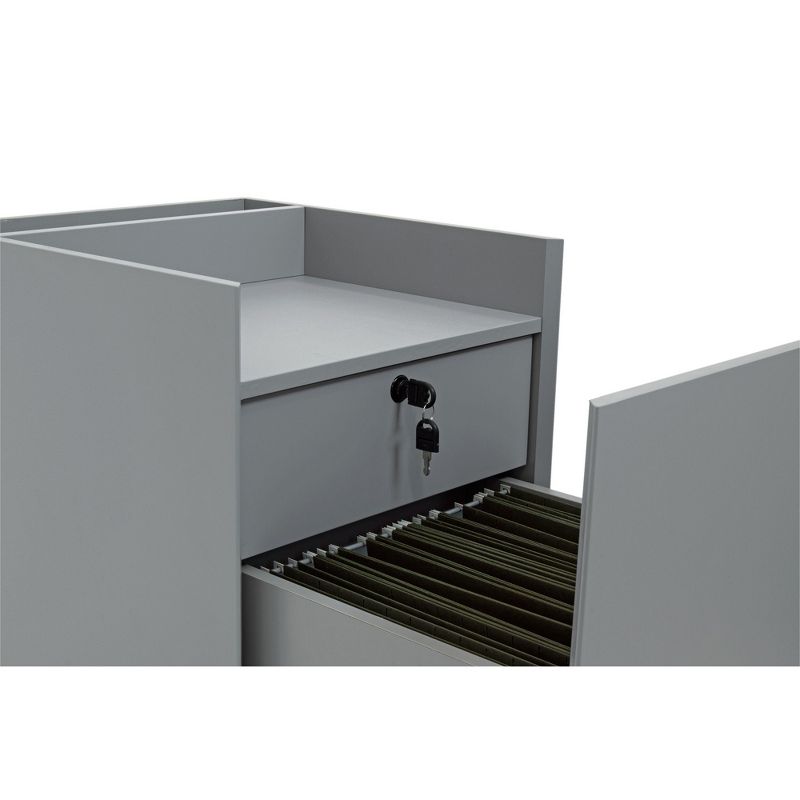 Calico Designs 51107 Niche Mobile Wooden Rolling Home Office File Cabinet with Lockable Drawer, Gray