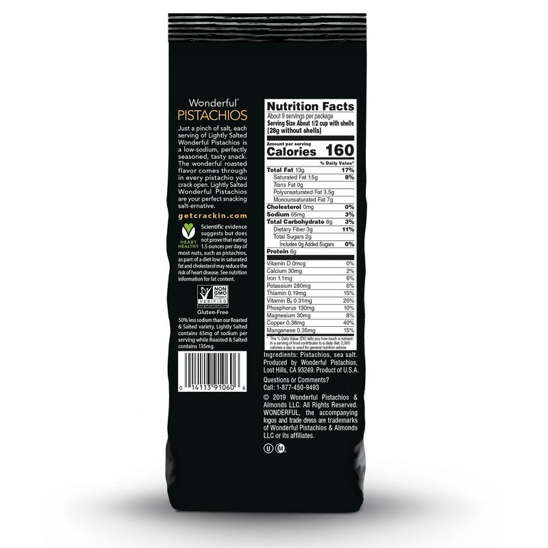 Wonderful Pistachios Roasted and Lightly Salted - 16oz