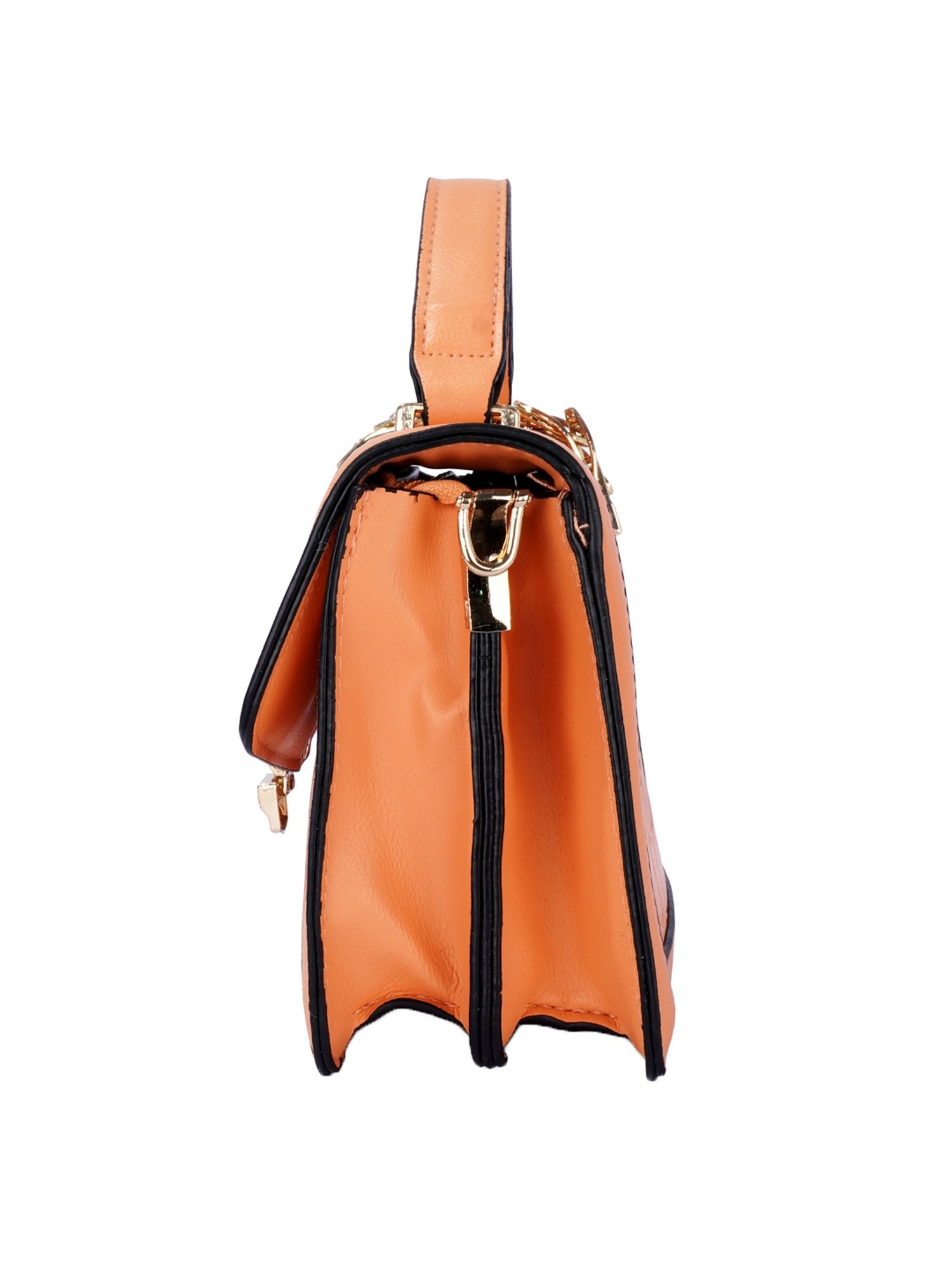 Luvoksi Orange Textured Medium Satchel Handbag
