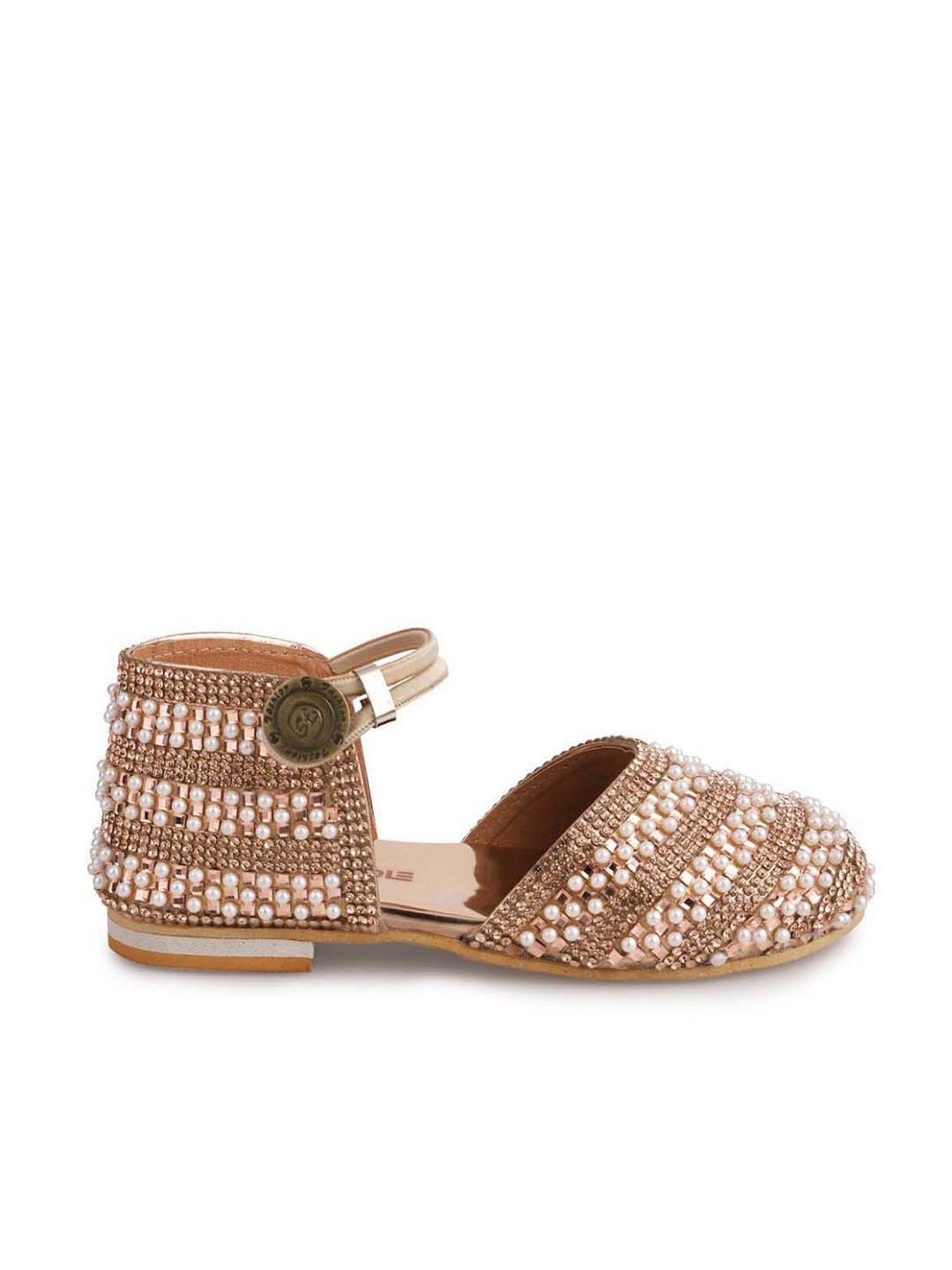 Minesole Kids Rose Gold Ethnic Sandals