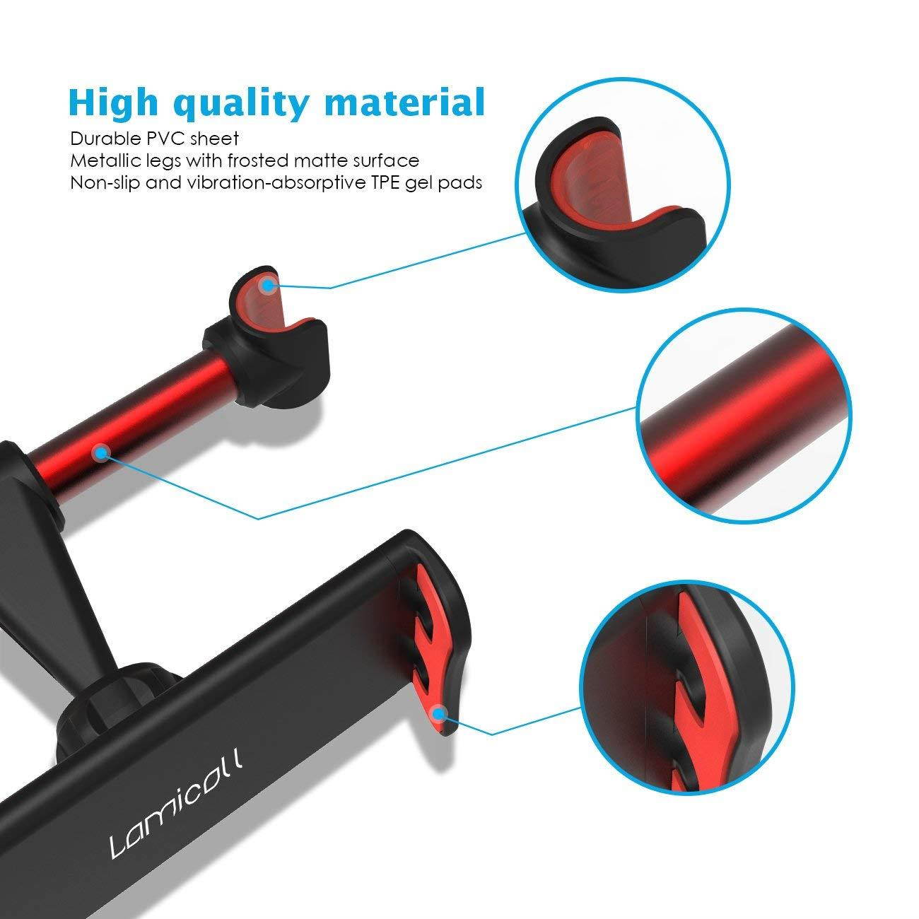 Lamicall Car Headrest Mount, Tablet Holder: Stand Cradle Compatible with Devices Such as iPad Mini 2 3 4, iPad Pro Air, Phone X 8 7 6 Plus 6s XS Max XR, Fire 7 8 HD, Other 4-10.5" Devices - Red