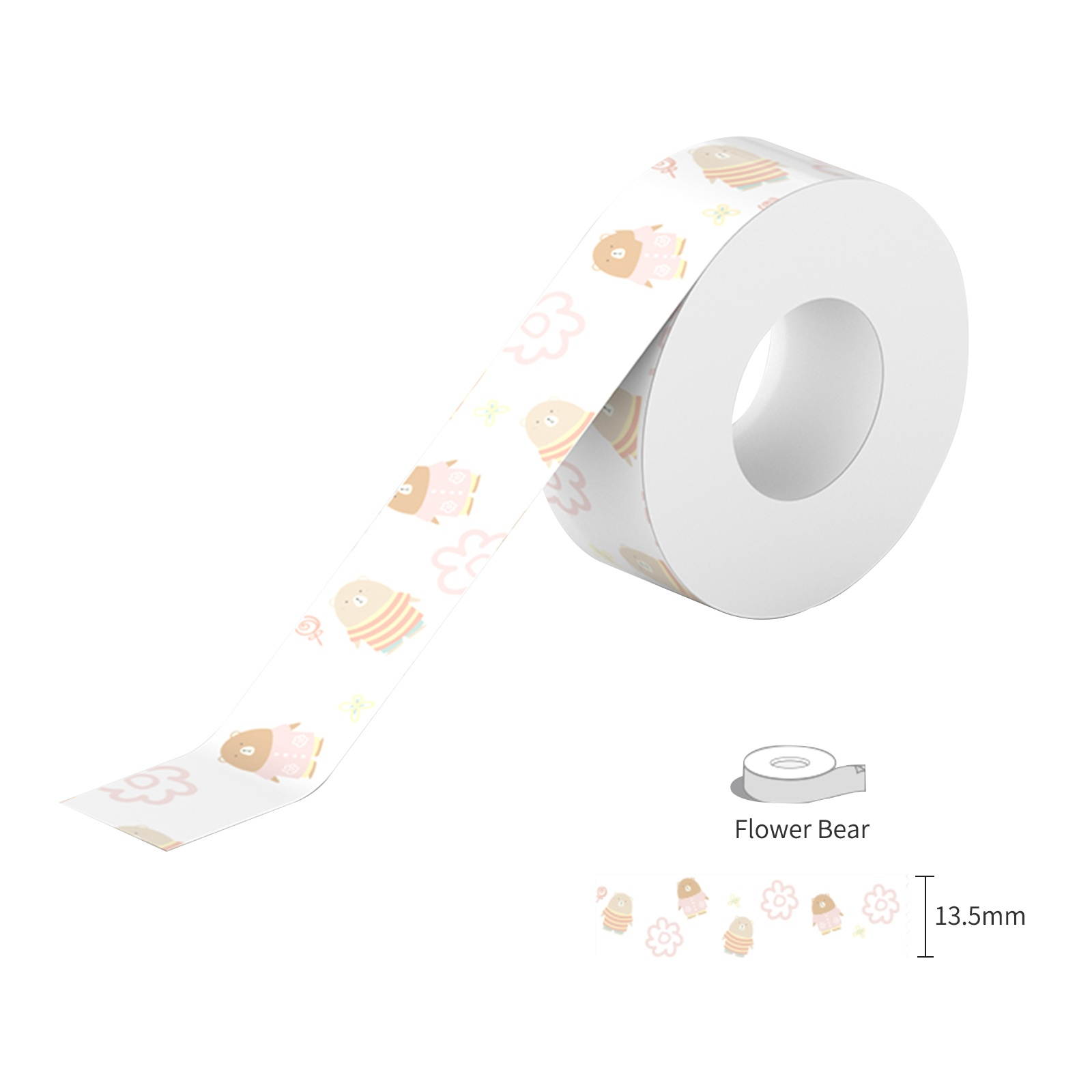 PeriPage 1 Roll Adhesive Label Paper Cute Pattern Sticky Tape Thermal Printing Paper Name Price Barcode Sticker Home Office Organization Waterproof Oil-proof Tear-Resistant for PeriPage L1 Mini Pocket