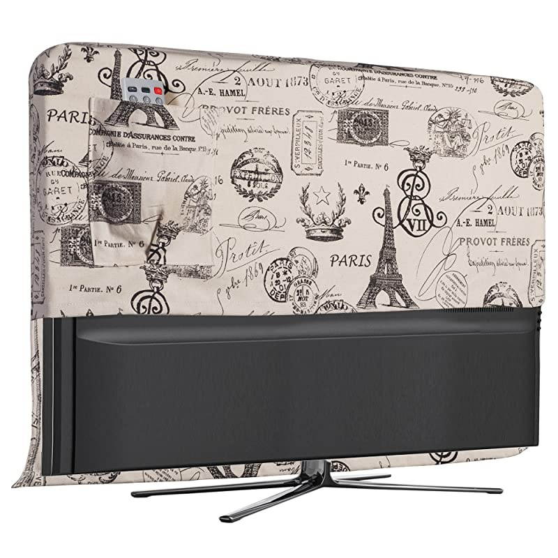 32 inch TV Cover Indoor Screen Protector for Flat Screen TV Clean Dust Cover Enclosure for Flatscreen Television Smart TVs Cloth Fabric Cover Size 30 x 20 inch Made in USA Paris