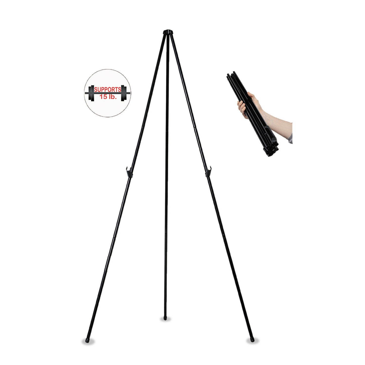 MasterVision Instant Easel 61 1/2" Black Steel Heavy-Duty FLX10201MV