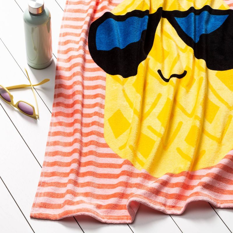 Pineapple Beach Towel Red/Yellow - Sun Squad™