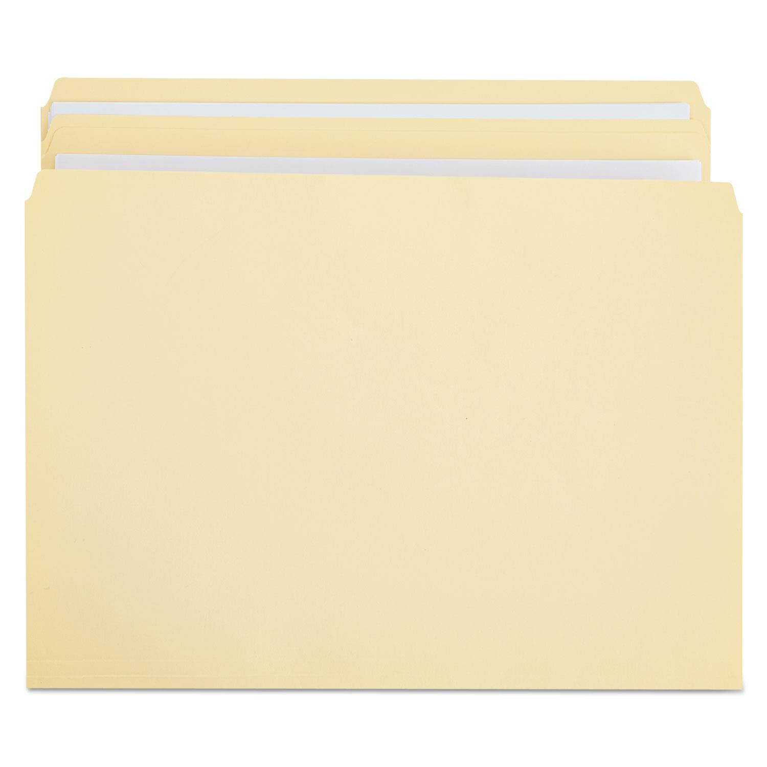 File Folders, Straight Cut, Two-Ply Top Tab, Letter, Manila, 100/box