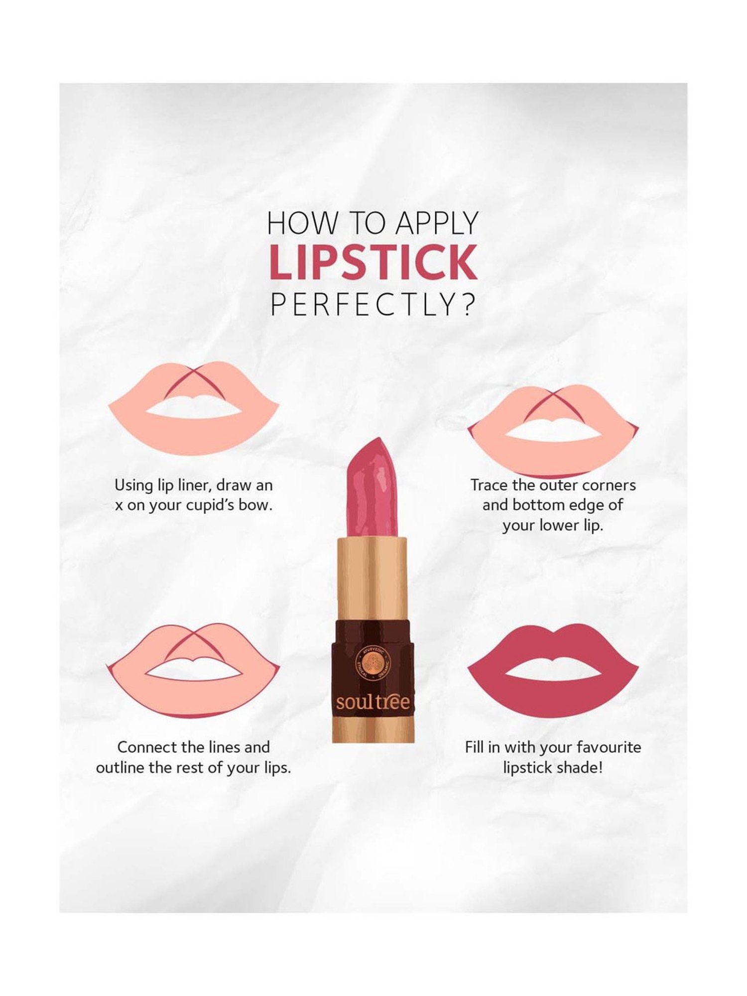 SoulTree Ayurvedic Lipstick - Candy Floss 636 - 4 gm | Organic Lipstick