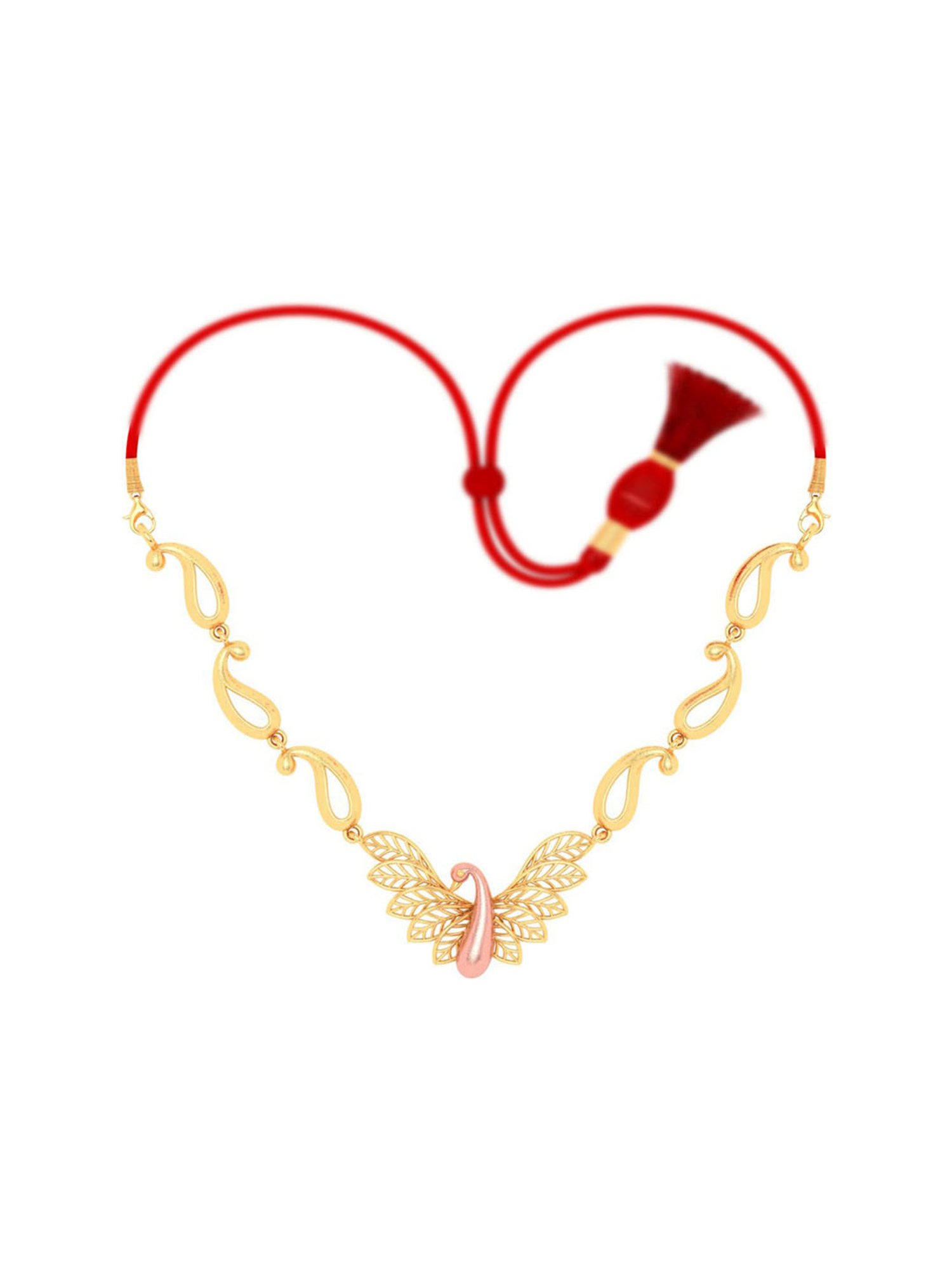 P.C. Chandra Jewellers 14k Yellow Gold Peacock Themed Enchanting Design Necklace