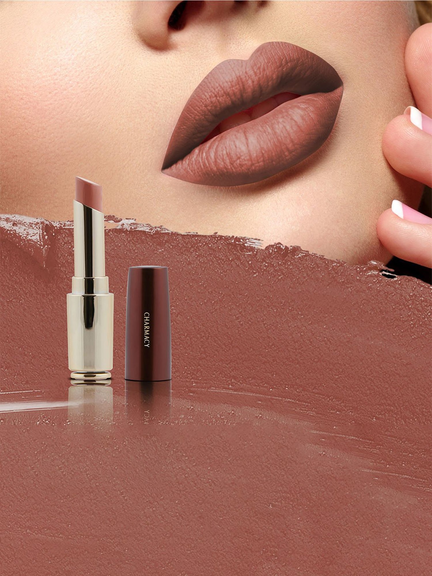 CHARMACY Milano Flattering Nude Lipstick 08 Bikini Tan - 3.6 gm