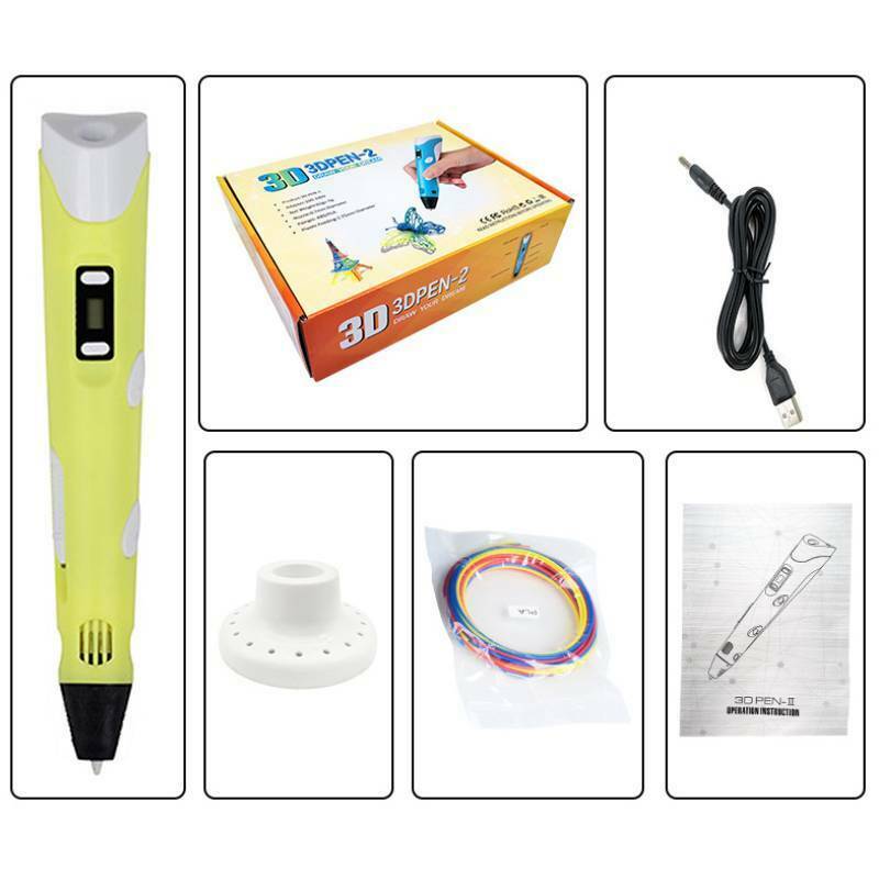 3D Printing Pen ABS Smart 3D Drawing Pens with Filament LCD Display Drawing Pen Creative Development Toys Drawing Tools DIY for Kids Adults