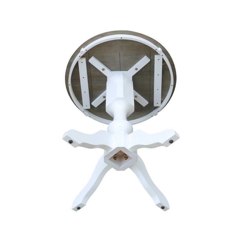 30" Round Top Counter Height Dining Table White/Heather Gray - International Concepts