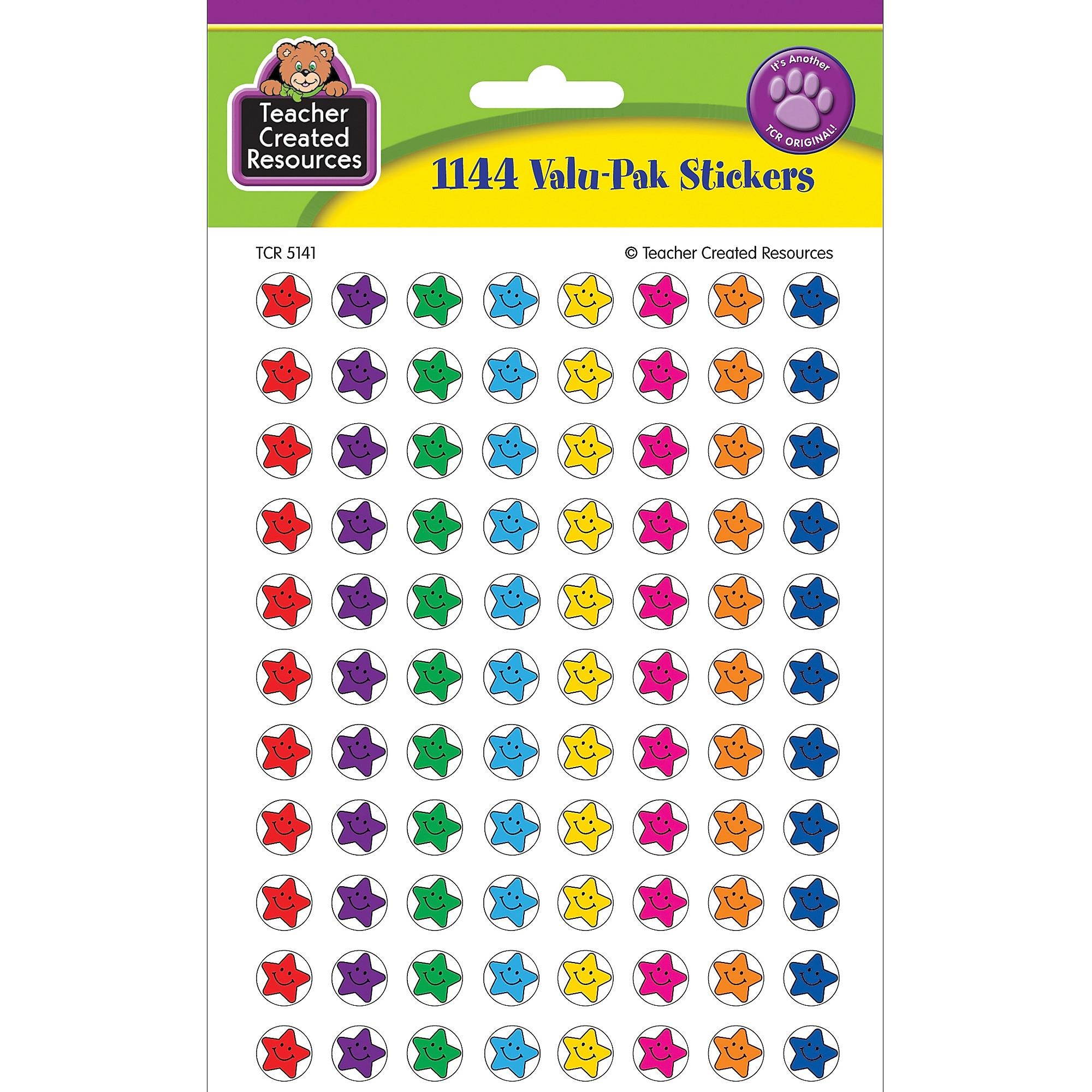 Teacher Created Resources TCR5141 Smiley Stars Mini Stickers Valu Pk