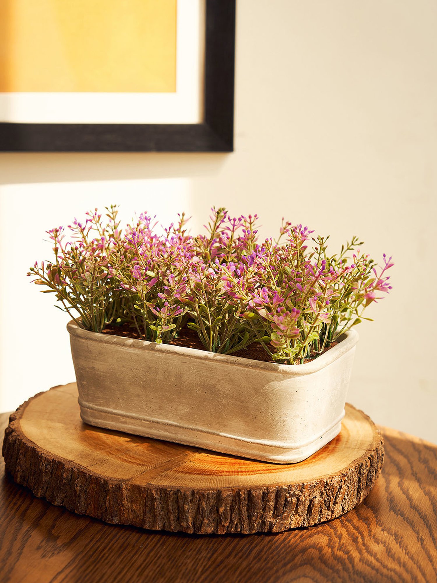 Pure Home and Living Purple Plastic Potted Plants